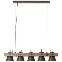 PENDELLEUCHTE Decca 85875/46 - Schwarz, Holz (20/95/115cm) - Brilliant