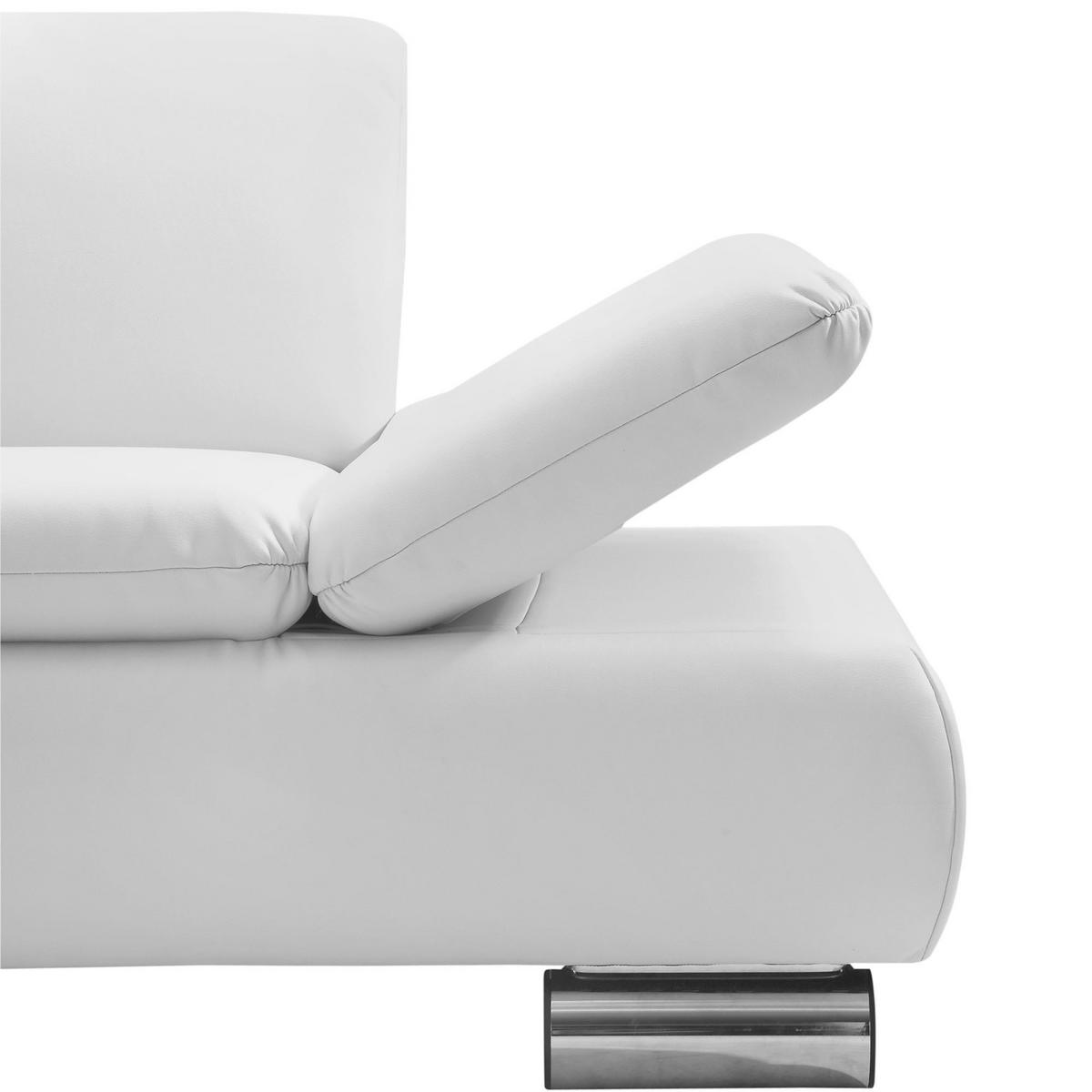 ECKSOFA mit Ottomane links Kaye Bezug Kunstleder Metallfuß verchromt / weiß - Weiß, Kunststoff (190/270cm) - 58aufmkessel