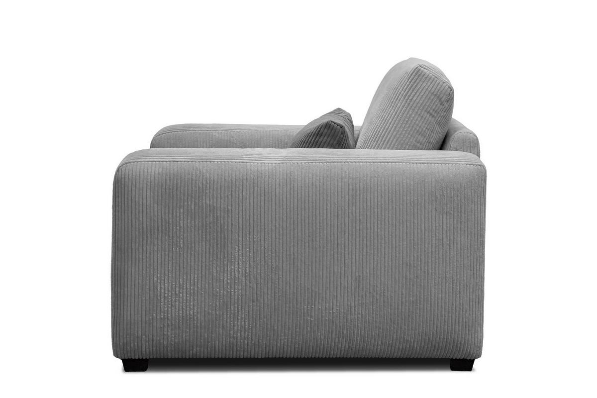 SESSEL OLI in Cordstoff hellgrau - Hellgrau, Holz/Textil (130/91/108cm) - Wozimo