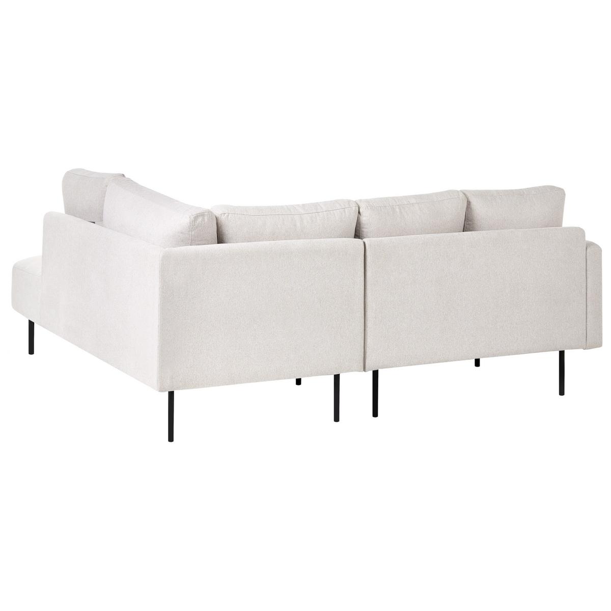 ECKSOFA 4-Sitzer Stoff Hellbeige linksseitig Breda - Beige/Schwarz, Textil (210/200cm) - Beliani