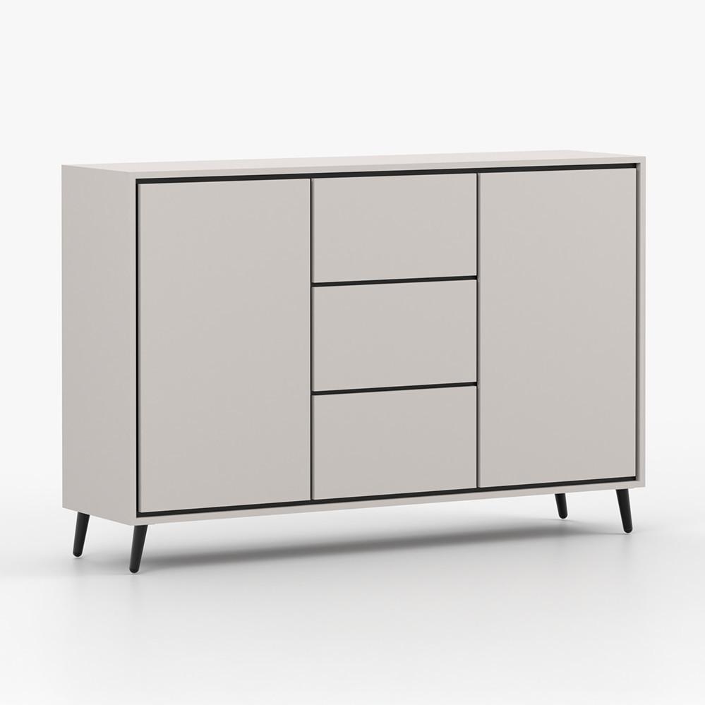 KOMMODE FRESCO 2D3S 90 cm Weiß/Weiß, drei Schubladen, grifflos - Kaschmir, Holzwerkstoff (150/100/40cm) - imoebel24
