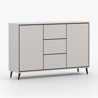 KOMMODE FRESCO 2D3S 90 cm Weiß/Weiß, drei Schubladen, grifflos - Kaschmir, Holzwerkstoff (150/100/40cm) - imoebel24