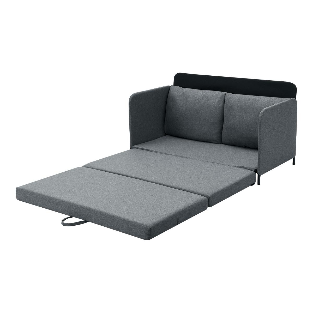 SCHLAFSOFA Soini - Dunkelgrau, Textil/Metall (125/78/67cm) - [en.casa]