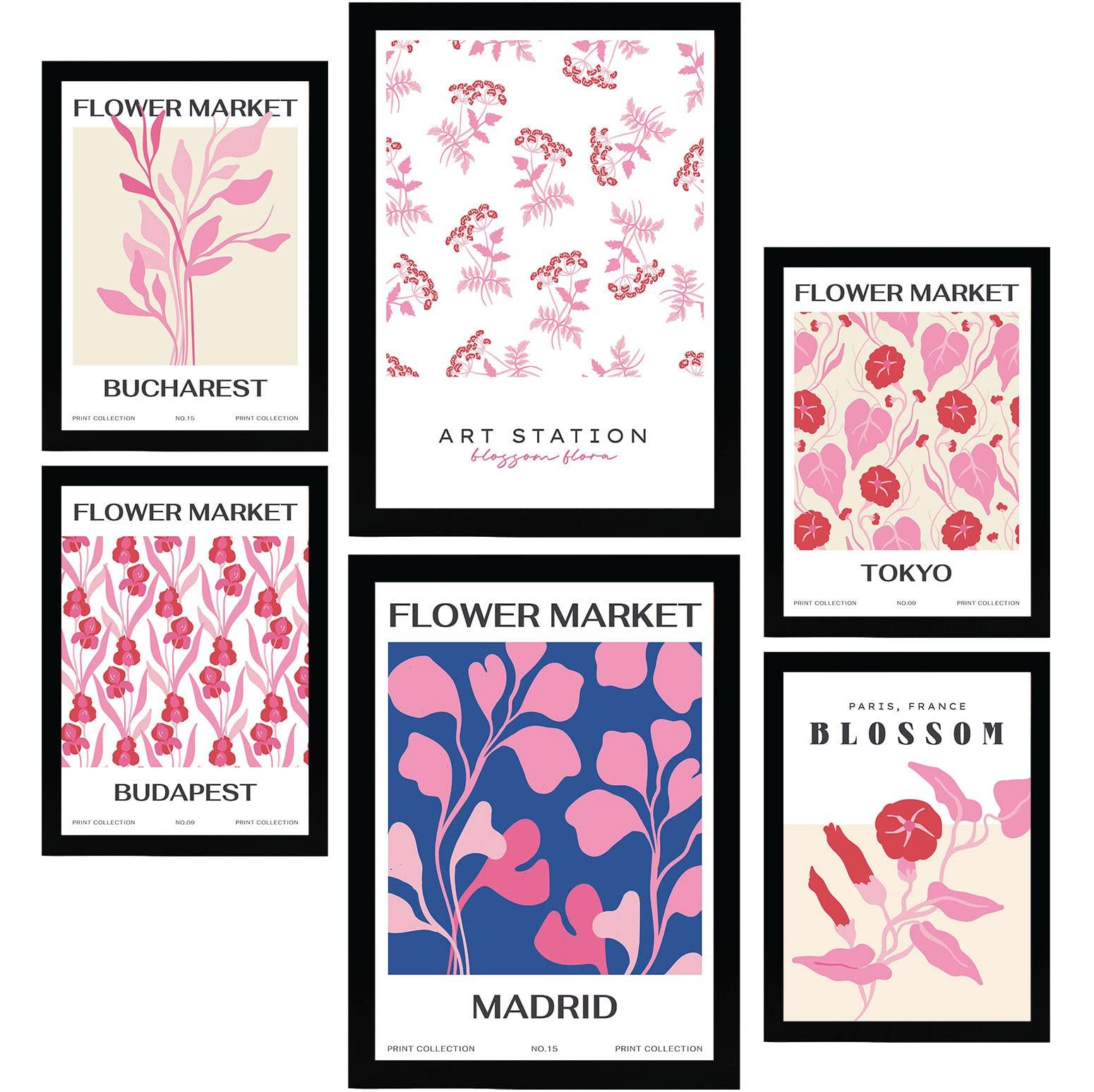 POSTER Set Mit 6 Blumen Feldblumen A3 & A4 Rahmenlos - Klar, Papier (29/3cm) - Nacnic