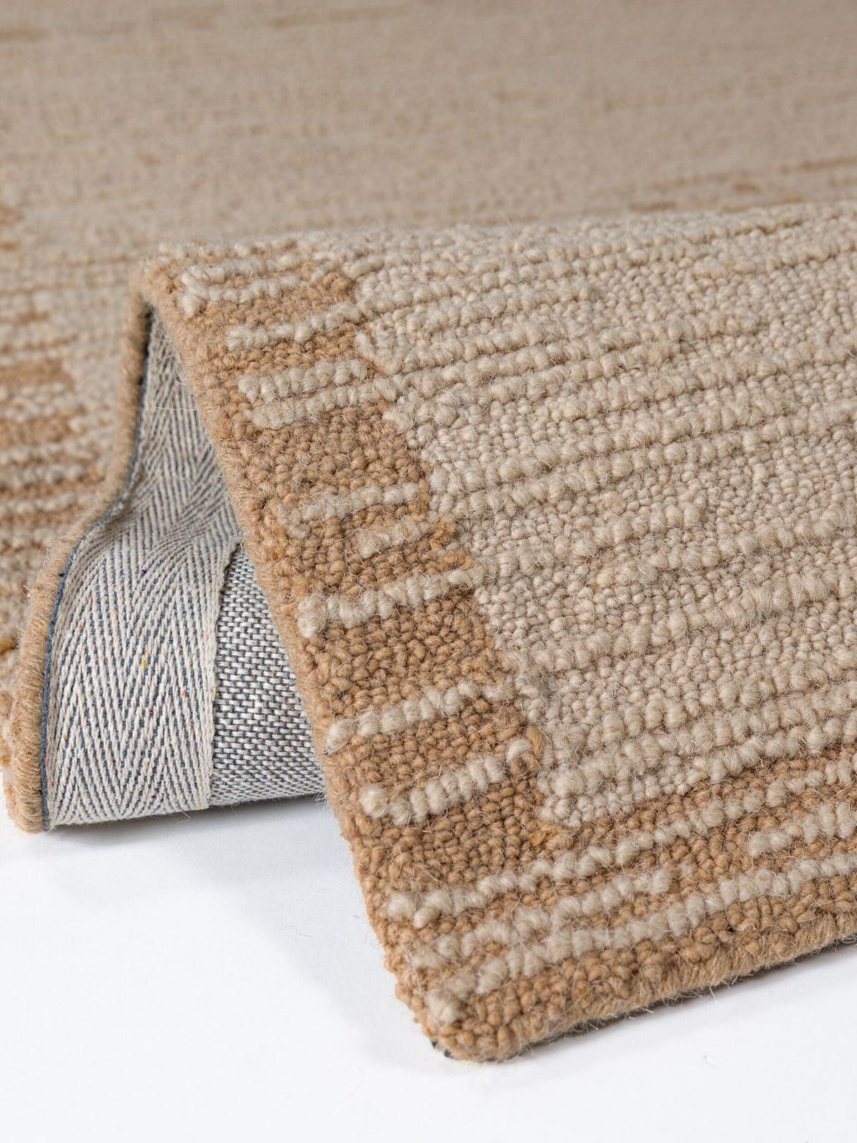 TEPPICHLÄUFER handgetuftet GANNEL, Blockdesign, Natur, 80 x 230 cm - Beige, Textil (80/230cm) - KADIMA DESIGN