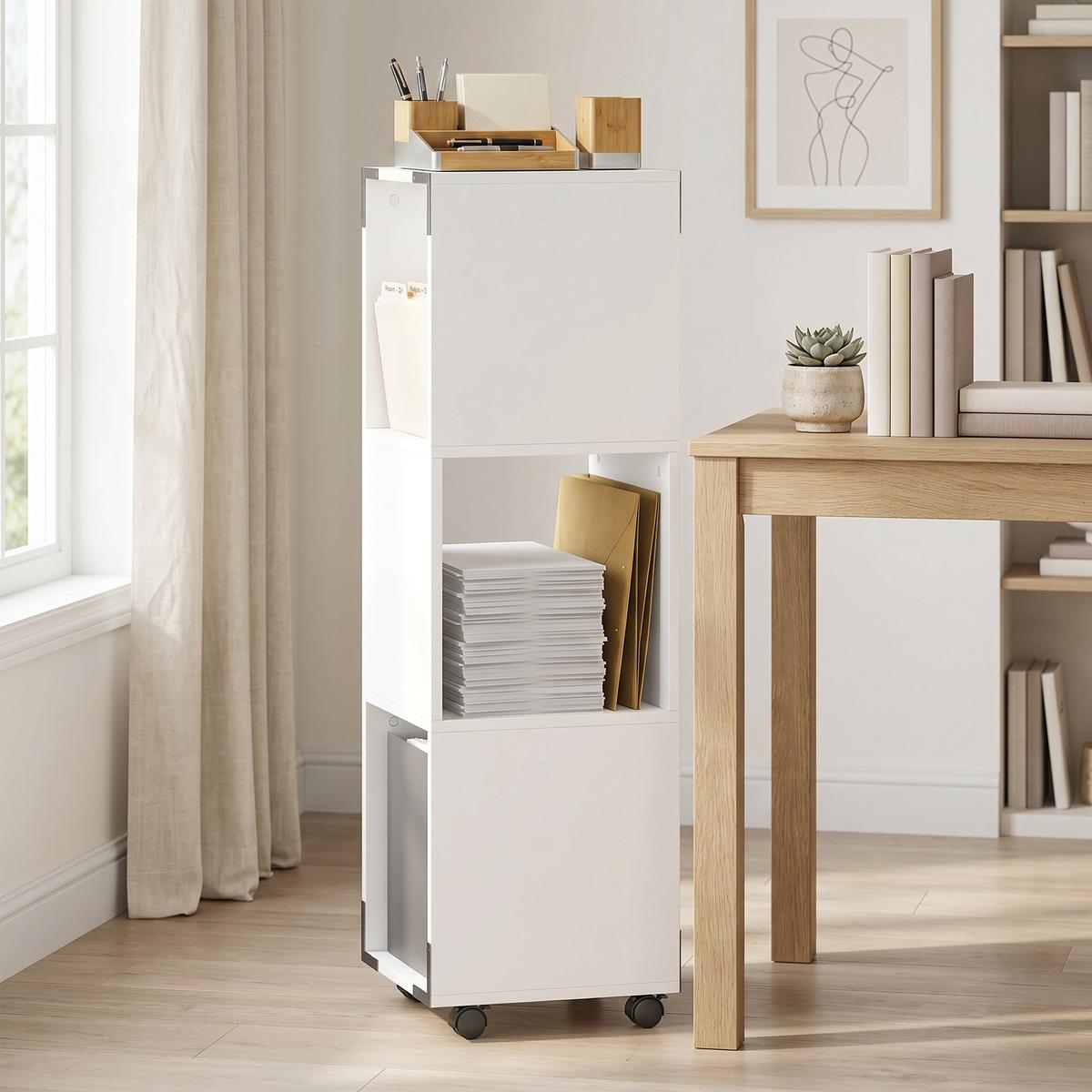 AKTENSCHRANK Weiß - Weiß, Holzwerkstoff (33.5/111/33.5cm) - HOMCOM