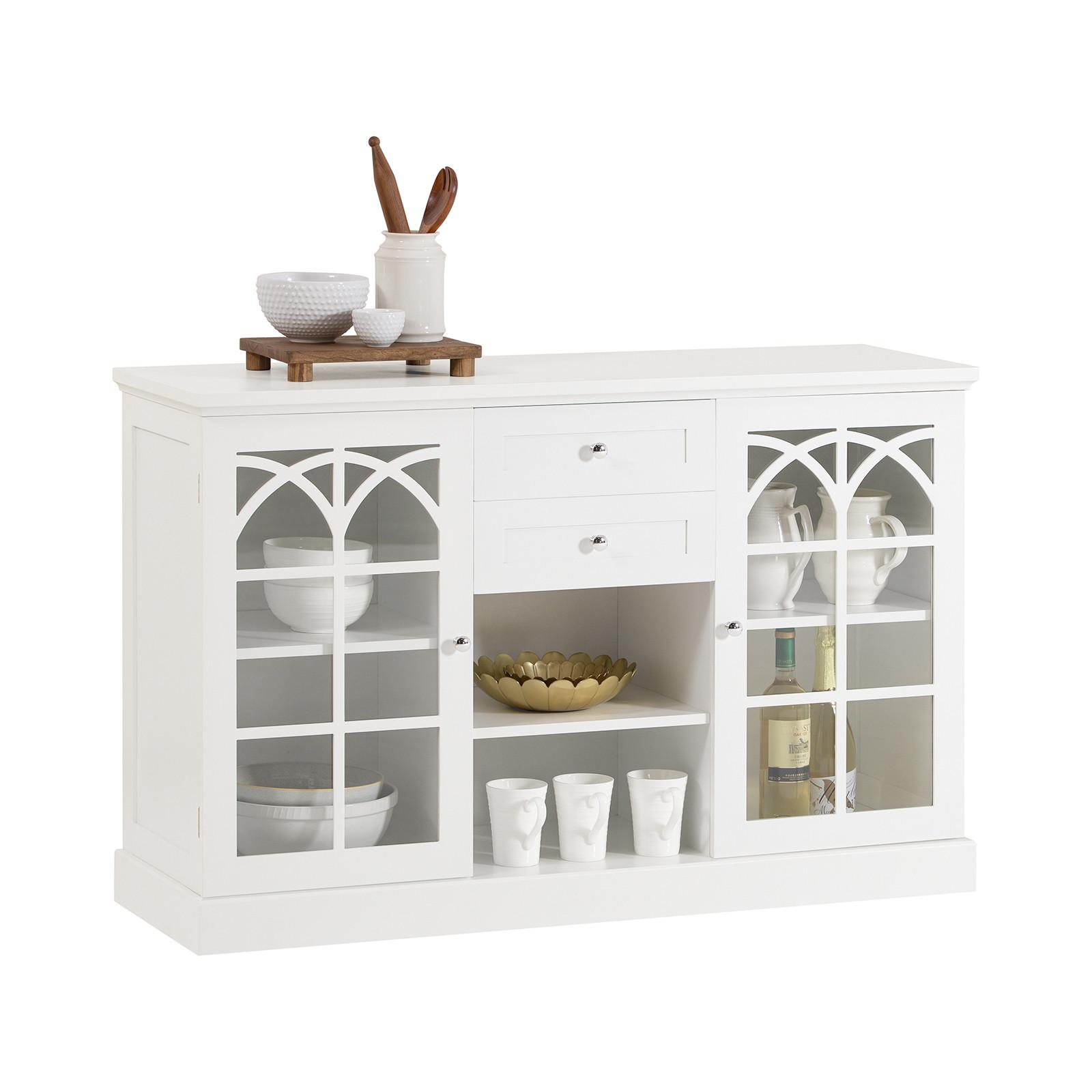 SIDEBOARD Weiß - Weiß, Glas/Holzwerkstoff (120/78/39cm) - SoBuy