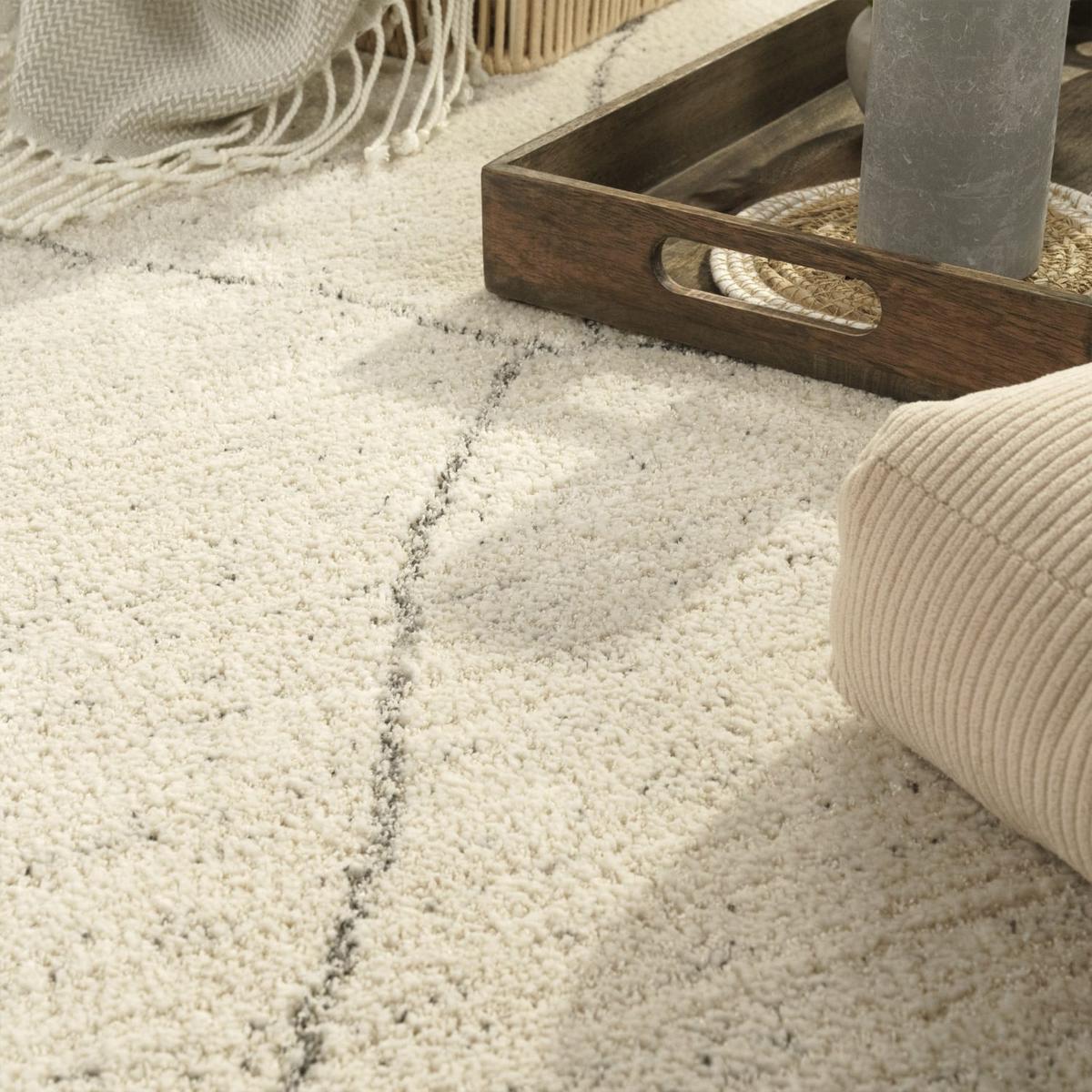 KURZFLORTEPPICH, mit Bogenlinienmuster, Natur, 120 x 170 cm - Naturfarben, Textil (170/120cm) - KADIMA DESIGN