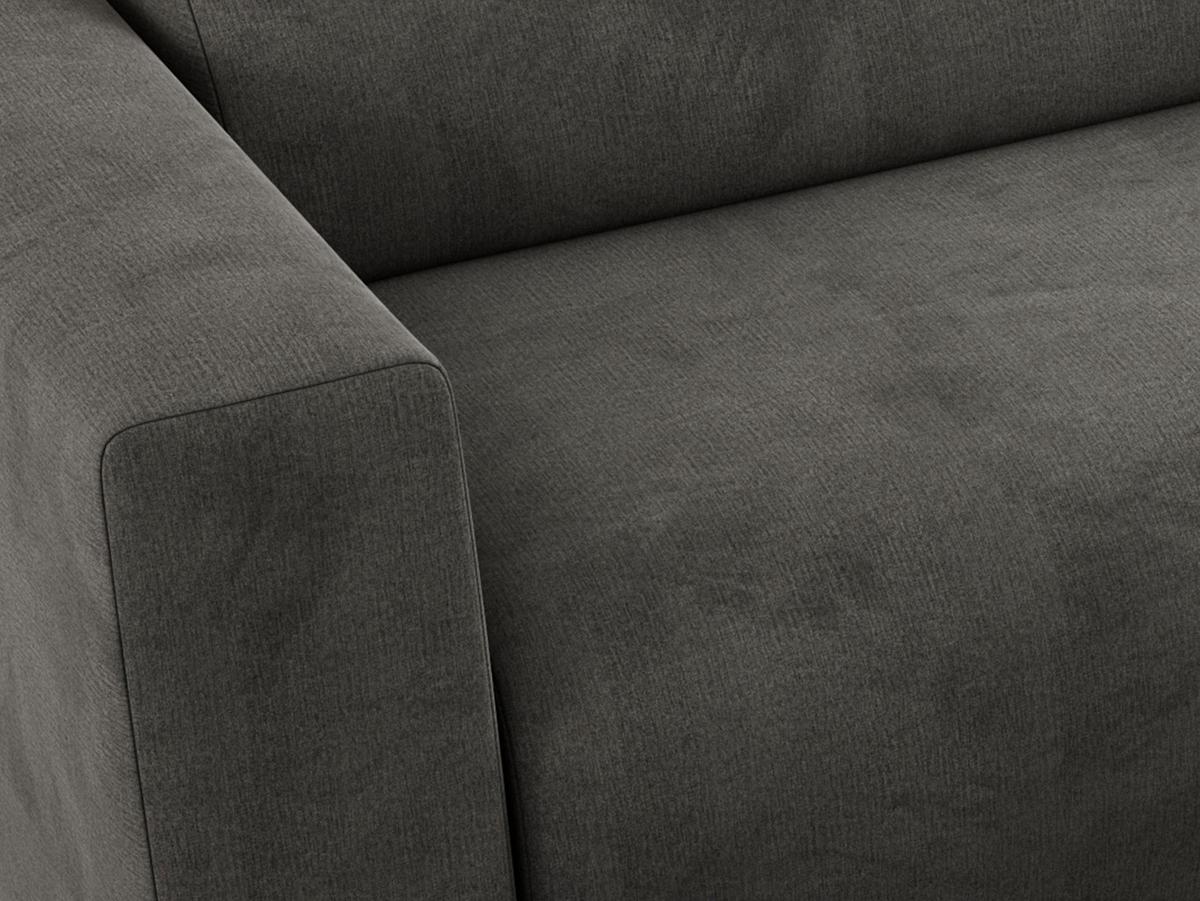 OFERTA WYCOFANA ECKSOFA PASADENA Dunkelgrau Velvet Rechts Seite - Dunkelgrau/Schwarz, Kunststoff/Textil (288/180cm) - MKS