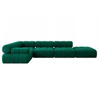 ECKSOFA modulares Sofa Felto-L2 - 380x190x70 cm Dunkelgrün Velours - Dunkelgrün, Holzwerkstoff/Textil (380/190cm) - ALTDECOR