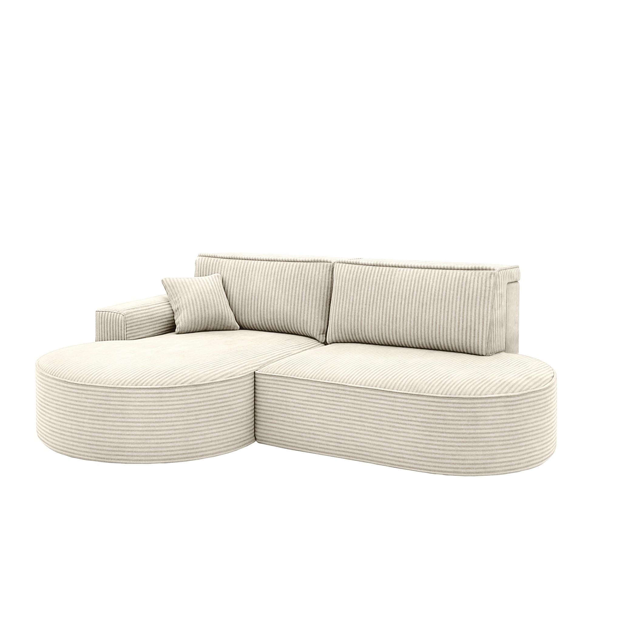 ECKSOFA Venedig Mit Schlaffunktion - Weiß, Holzwerkstoff/Textil (278/179cm) - Fun Möbel