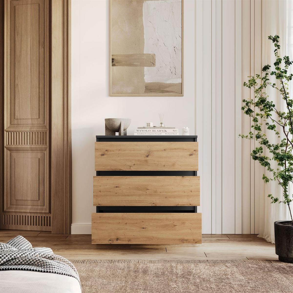 HIGHBOARD HANA M3 Artisan Eiche / Anthrazit - Eiche Artisan, Holzwerkstoff (70/75/40cm) - Lookway