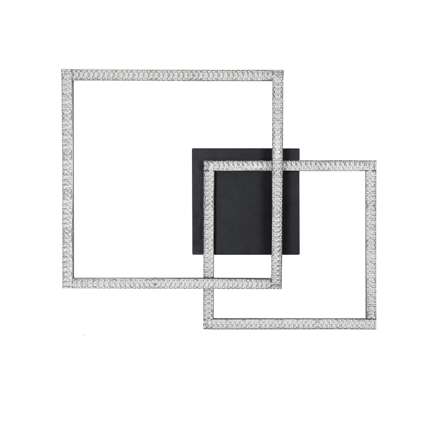 LED-DECKENLEUCHTE Beatrice 57/48/9 cm - Schwarz, Metall (57/48/9cm) - Nettlife