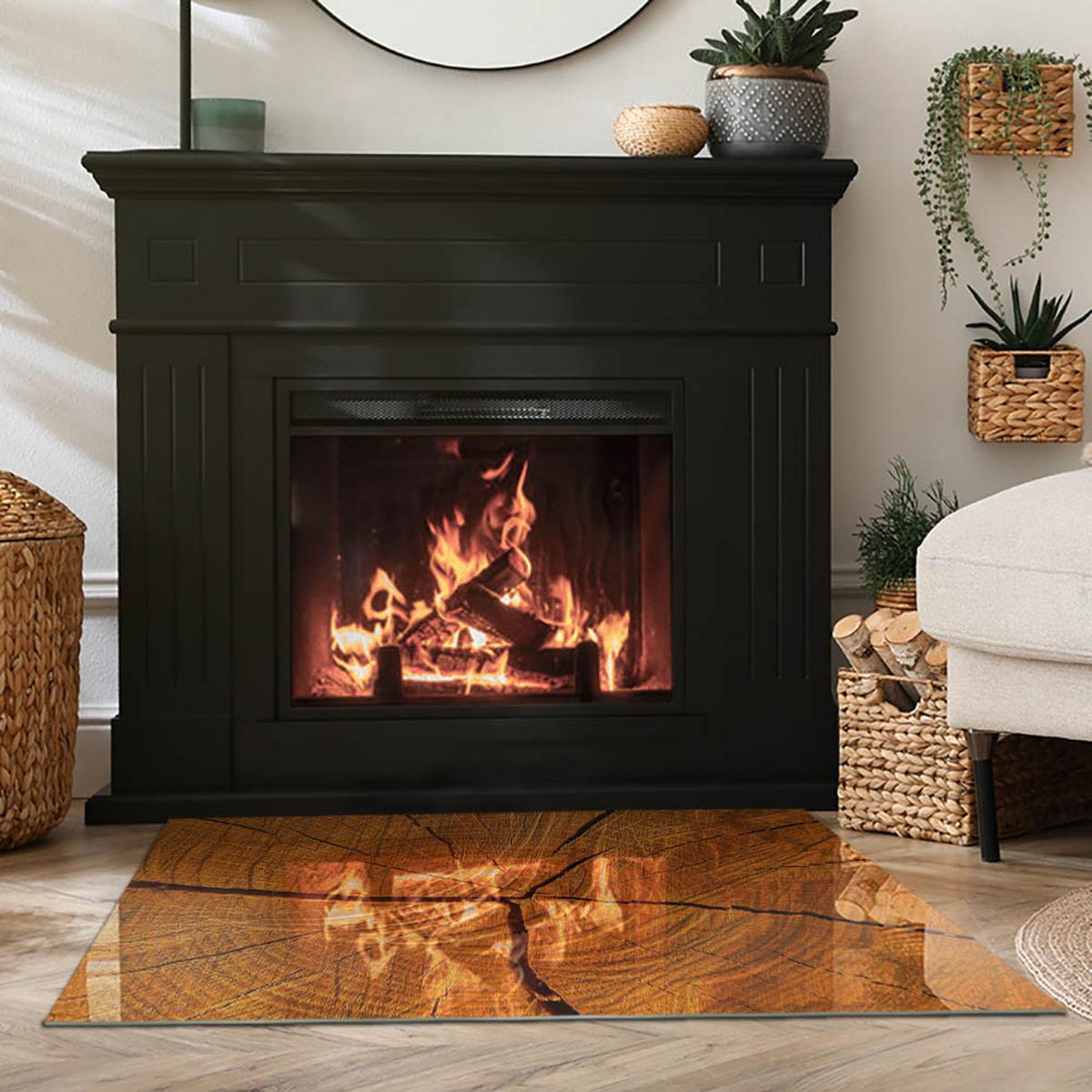 GLASPLATTE für Kamin 100x70 cm - Orange, Glas (100/70/0.4cm) - TULUP