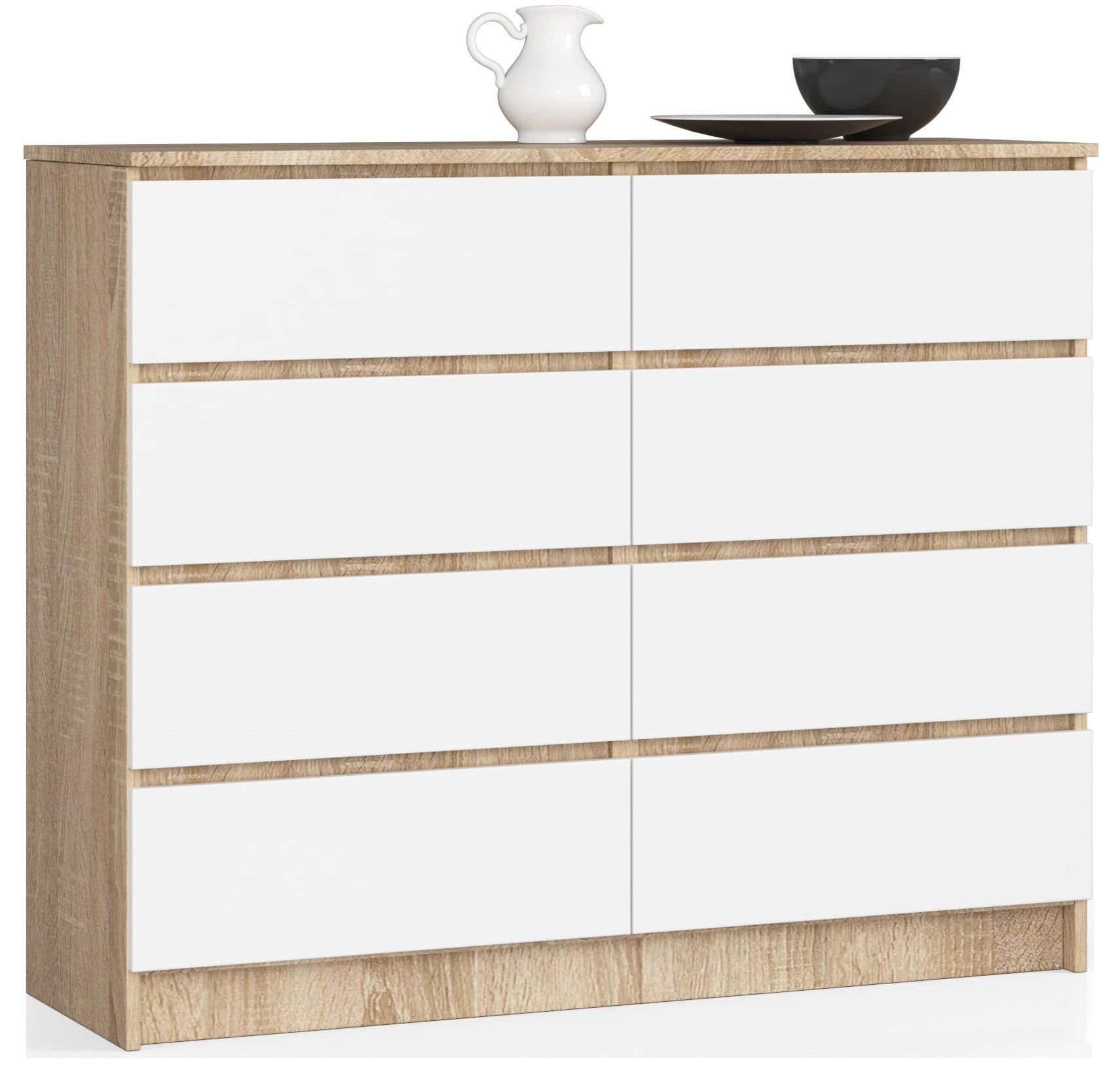 KOMMODE Eiche Sonoma, Weiß 99/120/40 - Weiß, Holzwerkstoff (120/99/40cm) - RAUMHIRSCH FURNITURE