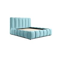 POLSTERBETT Doppelbett Heda In Stoff Boston - Hellblau, Holzwerkstoff/Textil (140/200cm) - Fun Möbel
