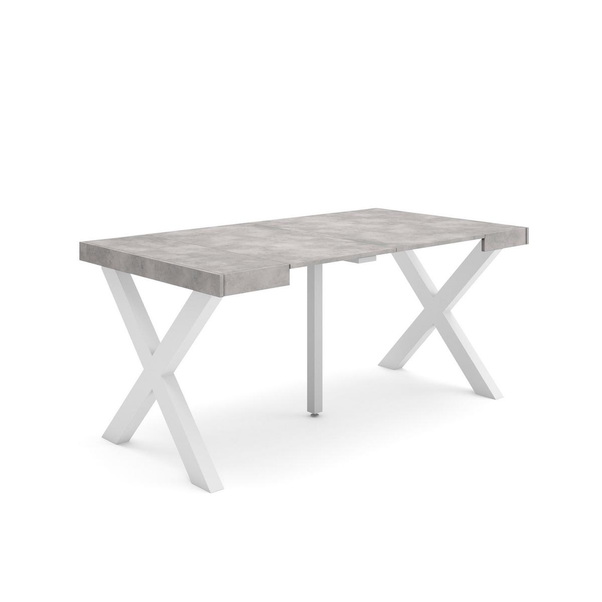 KONSOLENTISCH ausziehbar 58 bis 160cm, für 8 Gäste, zementgrau, 90/58/73cm - Grau, Holzwerkstoff (90/160/73cm) - Skraut Home