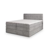 BOXSPRINGBETT LUNERA 200x200 cm mit Matratze und Topper, H2+H3 - Hellgrau - Hellgrau, Holz (200/200cm) - MASSENO