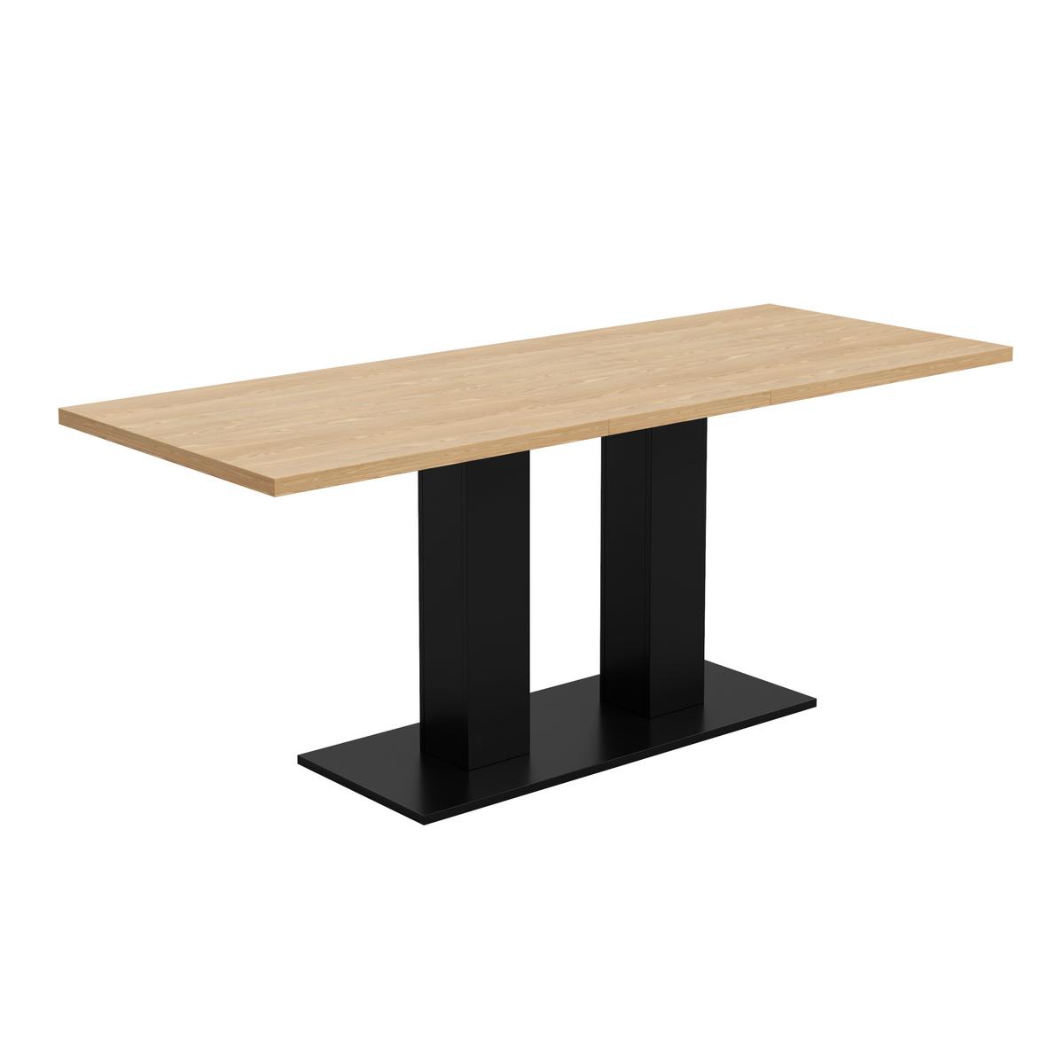 ESSTISCH ausziehbarer holzoptik 140 bis 180 cm, säulengestell für 6-8 personen - Naturfarben, Holzwerkstoff (70/180/75cm) - Urban Meuble