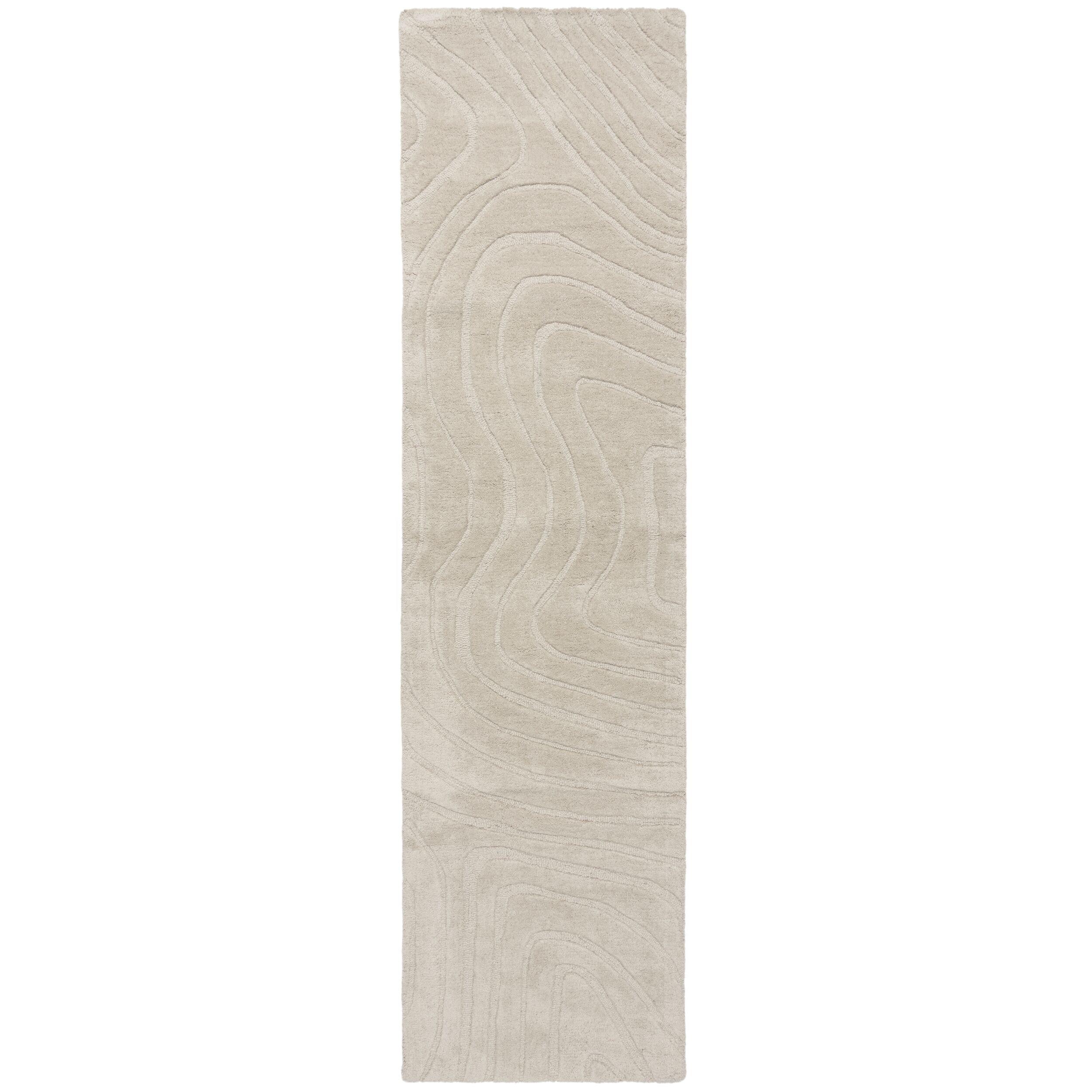 WOLLTEPPICH LEVEN, abstrakt, Beige, 60 x 230 cm - Beige, Textil (60/230cm) - KADIMA DESIGN