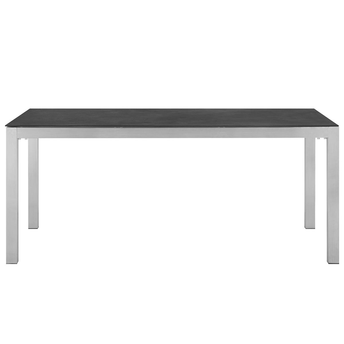 KONFERENZTISCH 90/180 cm Granit Schwarz Grosseto - Schwarz, Stein (180/90/76cm) - Beliani