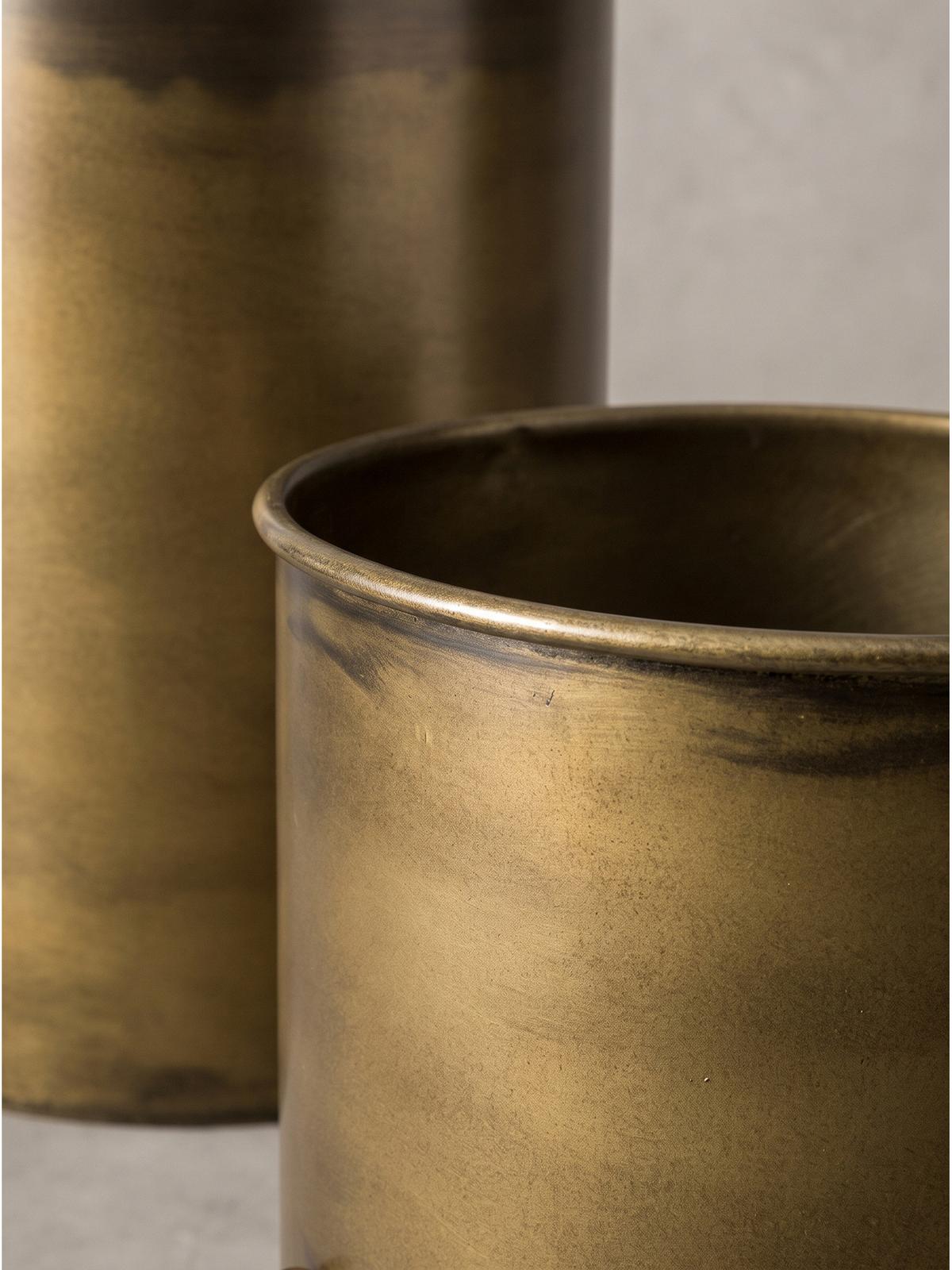 PFLANZENSTÄNDER 2er-Set PONZA, Eisen, Gold, Ø 32 x 89 cm - Goldfarben, Metall (32/89/32cm) - KADIMA DESIGN