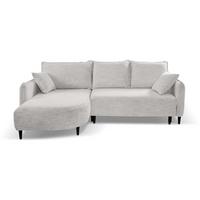 ECKSCHLAFSOFA Sycylia links beige - Beige/Schwarz, Textil (244/165cm) - Beautysofa