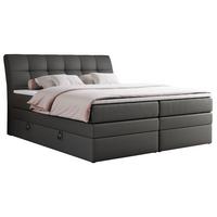 BOXSPRINGBETT GOLD-10 KING 160/200 Dunkelgrau Kunstleder - H3 - Dunkelgrau, Holz/Textil (160/200cm) - MKS