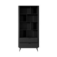 BÜCHERREGAL LANTANA 88,2x38x193,8 cm, Regal Schwarz - Schwarz, Holzwerkstoff (88.2/193.8/38cm) - MASSENO