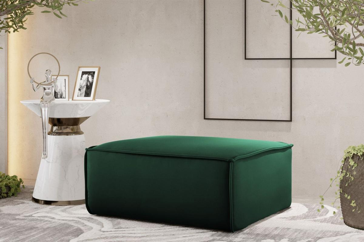 POLSTERHOCKER Celes Premium Opera Velvet - Grün, Holzwerkstoff/Textil (105/40/105cm) - Fun Möbel