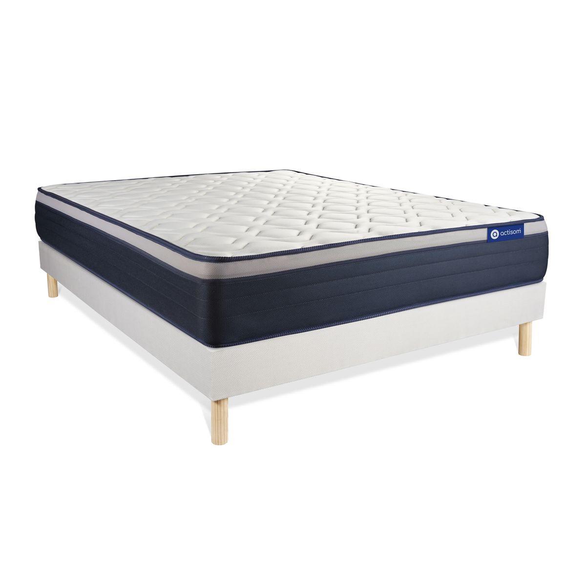 BETT Actimemo max Memory-Schaum 140 x 220 cm h3 - Kit Bettgestell Weiß - Beige/Weiß, Karton/Holz (140/220cm) - ACTISOM