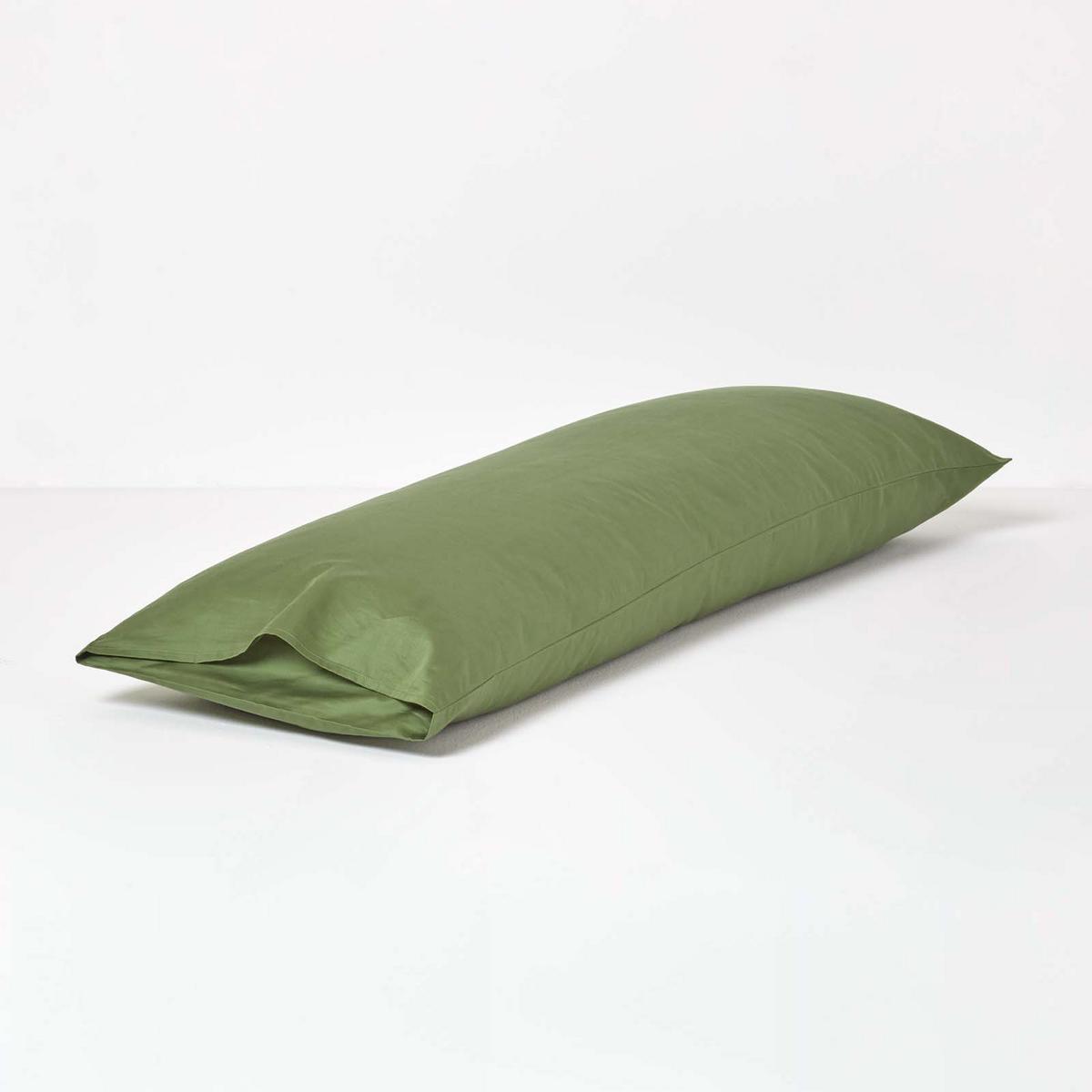 SEITENSCHLÄFERKISSENBEZUG Satin, Bio-Baumwolle, 48/136 cm - Grün, Textil (50/140cm) - Homescapes