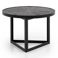 COUCHTISCH Schwarz Massivholz Mango Rund 58x58x40 cm Industrial Design - Schwarz, Holz/Metall (58/58/40cm) - KADIMA DESIGN