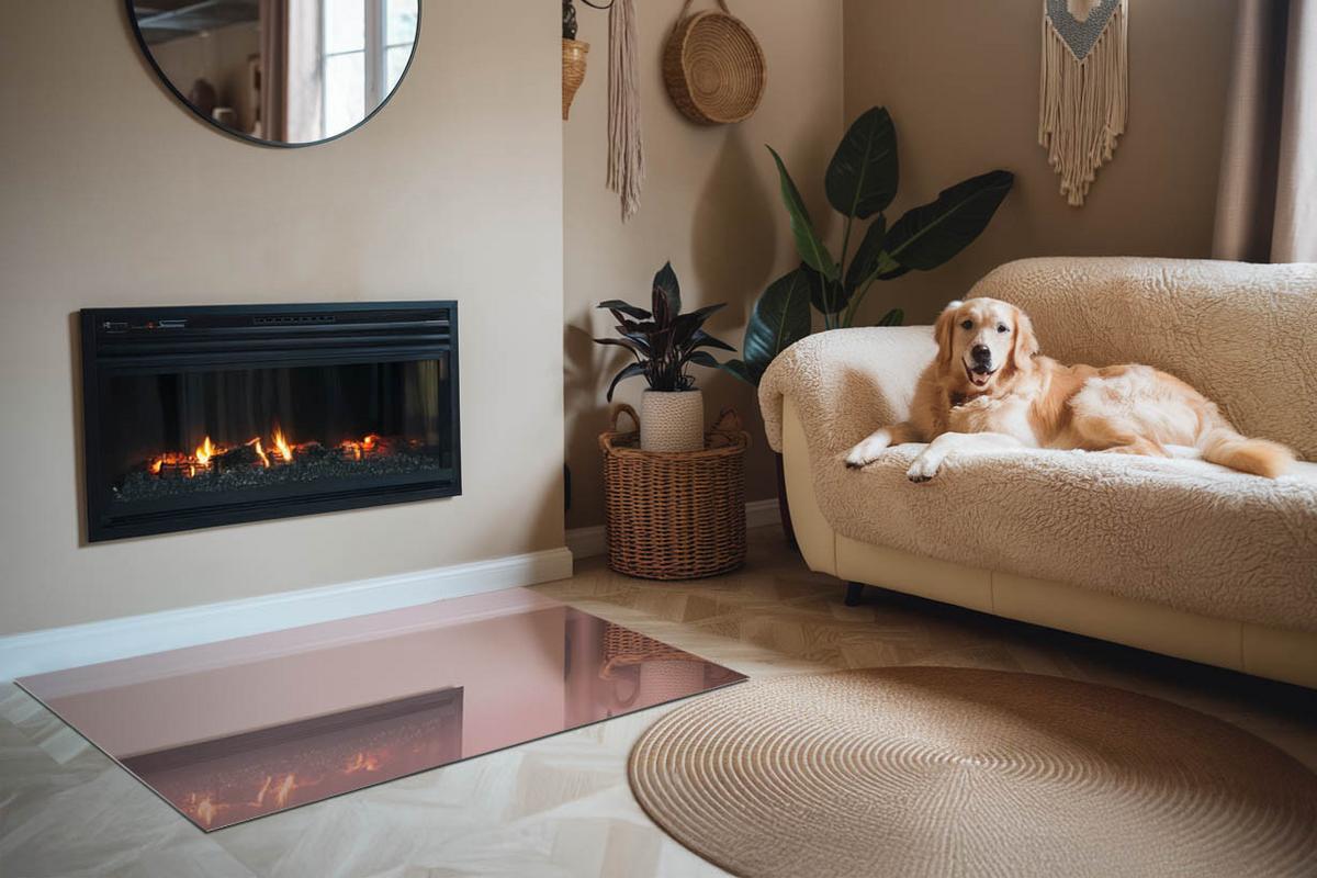 GLASPLATTE für Kamin 120x80 cm - Pink, Glas (120/80/0.4cm) - TULUP
