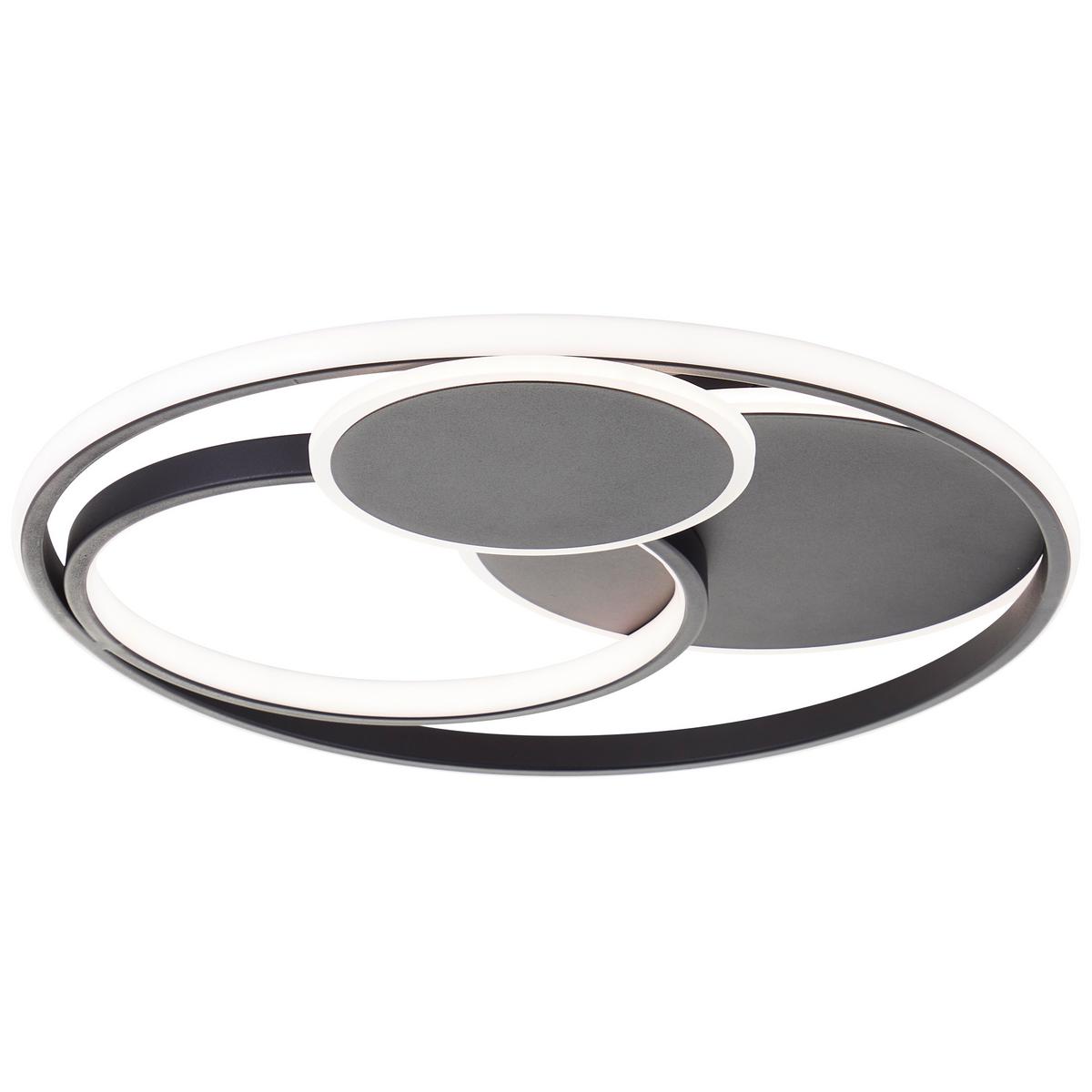 DECKENLEUCHTE Runda G99371/76 - Schwarz, Metall (50/50/7cm) - Brilliant