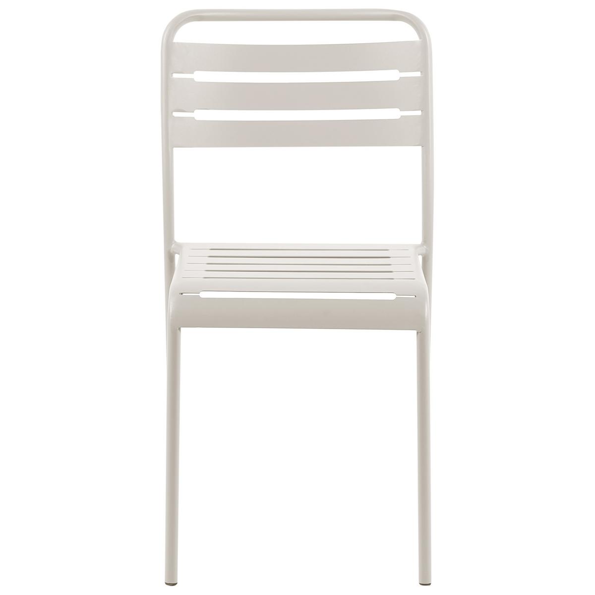 GARTENSTUHL 2er-Set Metall Hellbeige Lefkada - Beige, Metall (38/80/54cm) - Beliani