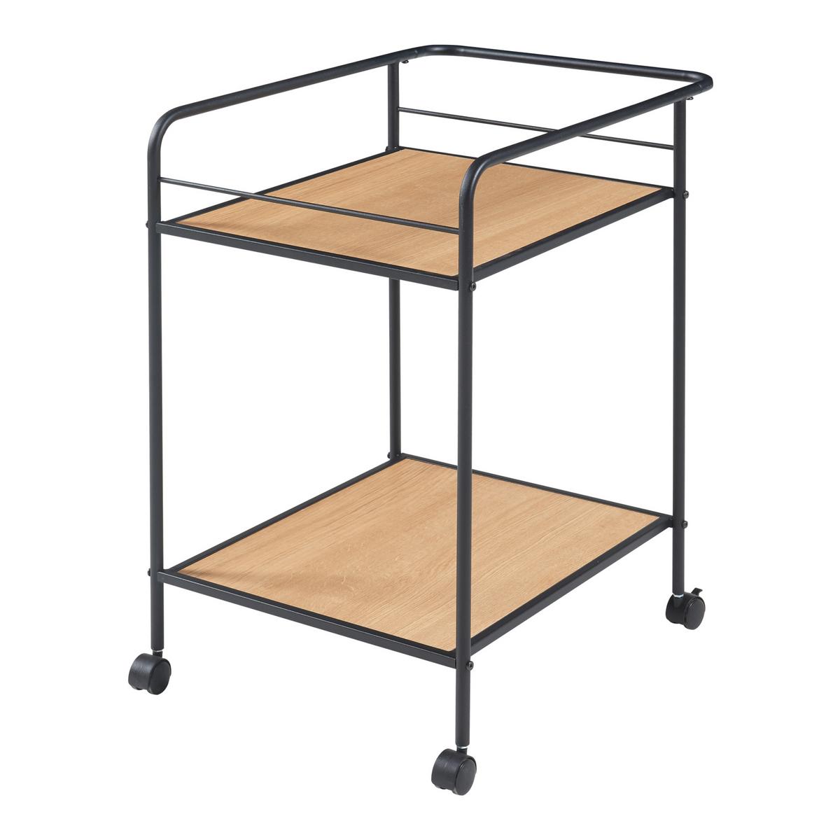 SERVIERWAGEN Hole - Eichefarben, Metall (62/72/45cm) - [en.casa]