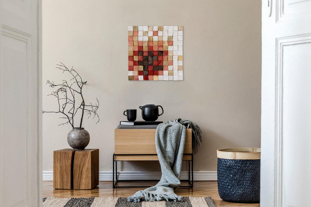 HOLZBILD Rot 75/75 cm - Rot, Holz (7/75cm) - KUNSTLOFT