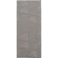 TEPPICH Flachgewebe LANGAU in Silber, mit geometrischen Bögen, 80 x 250 cm - Silberfarben, Textil (250/80cm) - KADIMA DESIGN
