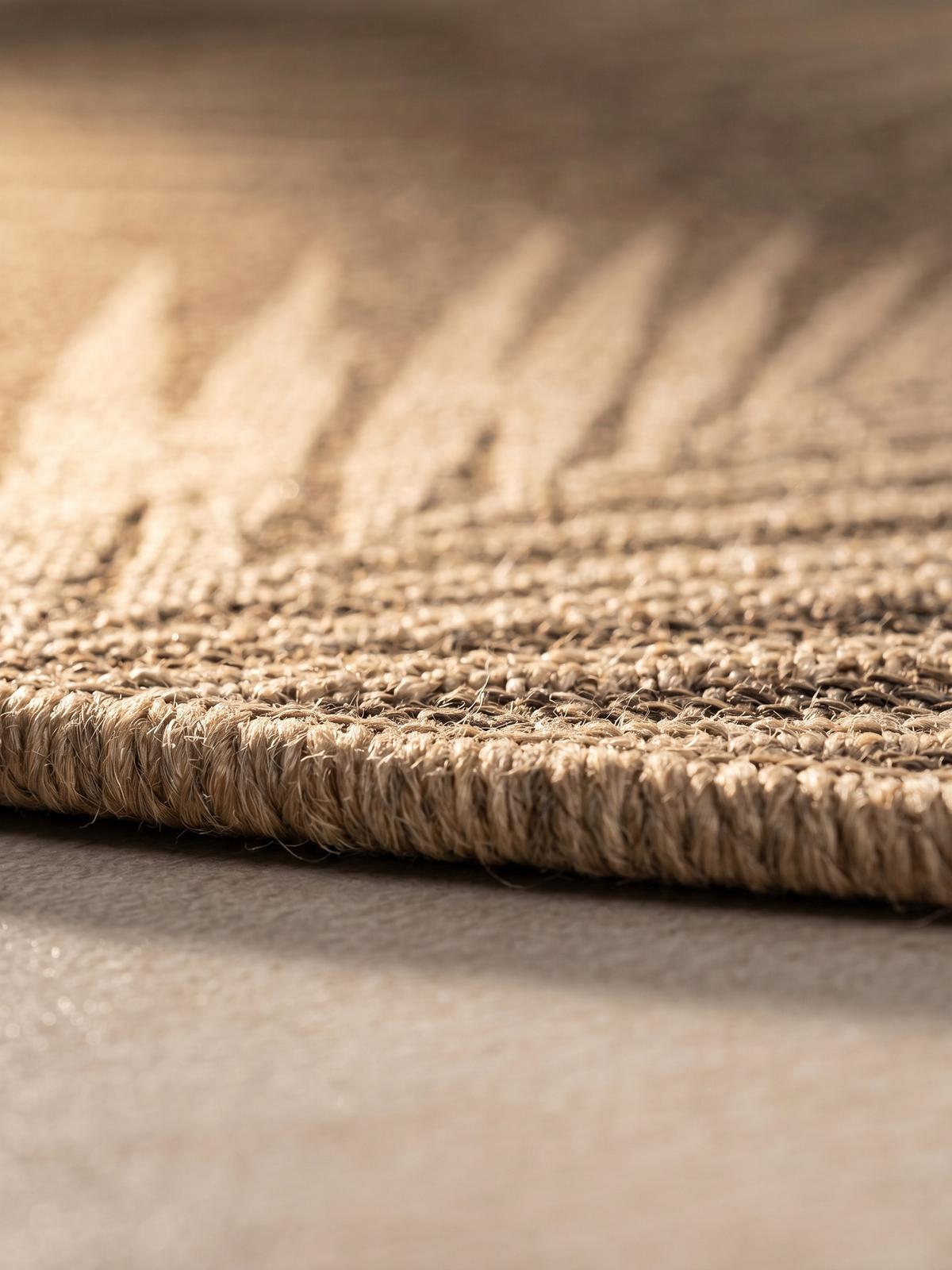 TEPPICH Outdoor ARLBERG in Braun, in Jute-Optik, Ø 200 cm - Braun, Textil (200/200cm) - KADIMA DESIGN