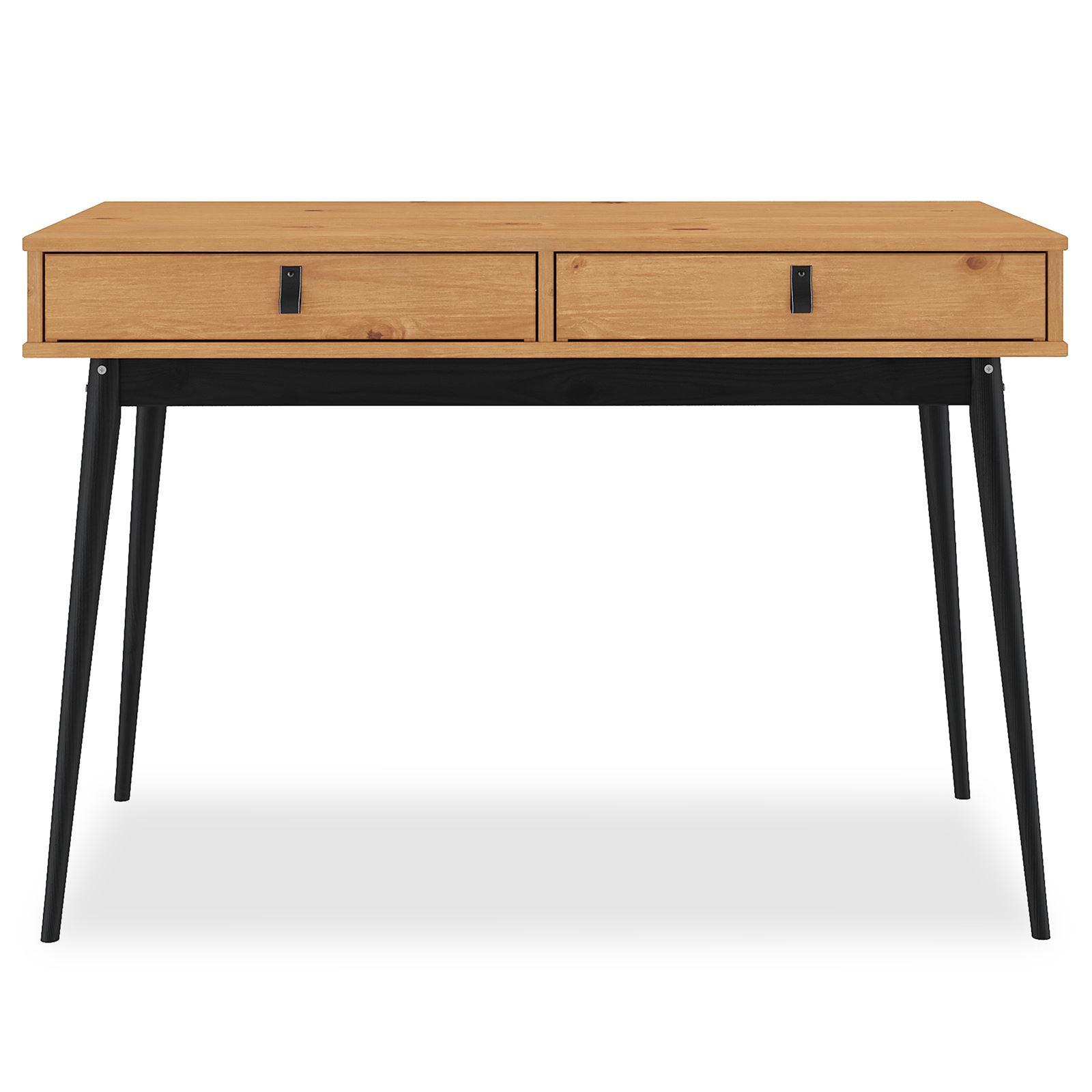 SCHREIBTISCH WANDA Eiche/schwarz - Eichefarben/Schwarz, Holz (50/110/76cm) - IDIMEX