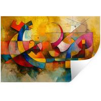 WANDTATTOO Kunst - Abstrakt - Modern Deko Wohnzimmer 60x40 cm - Gelb, Kunststoff (60/40/0.1cm) - MuchoWow