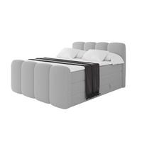 BOXSPRINGBETT mit Matratze H3/H4 - NINA-Z KING - 160x200 cm Hellgrau - Hellgrau, Holzwerkstoff (160/200cm) - ALTDECOR