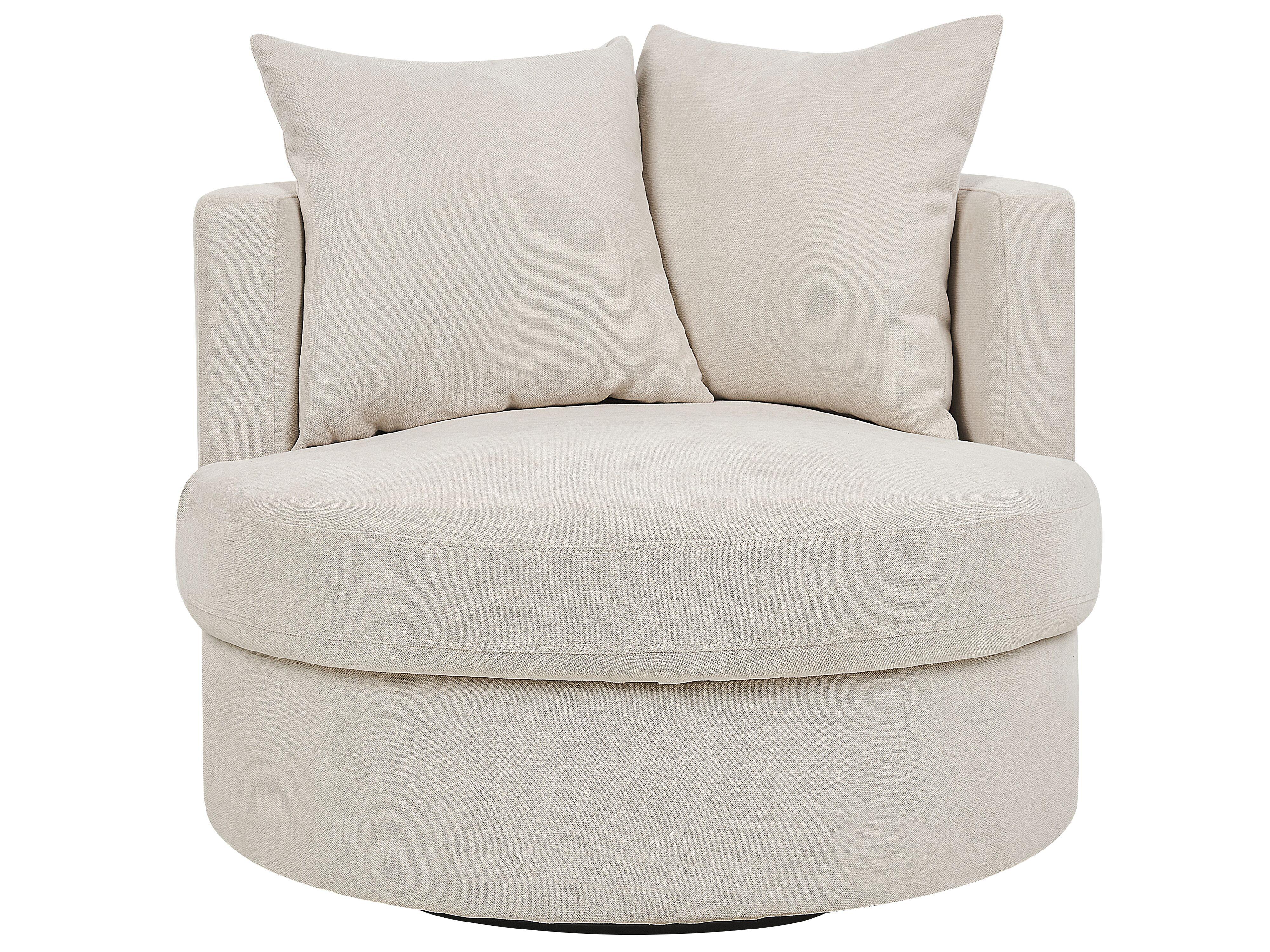 SESSEL Polsterbezug hellbeige mit Drehfunktion Dalby - Beige, Textil (82/61/82cm) - Beliani