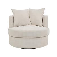 SESSEL Polsterbezug hellbeige mit Drehfunktion Dalby - Beige, Textil (82/61/82cm) - Beliani