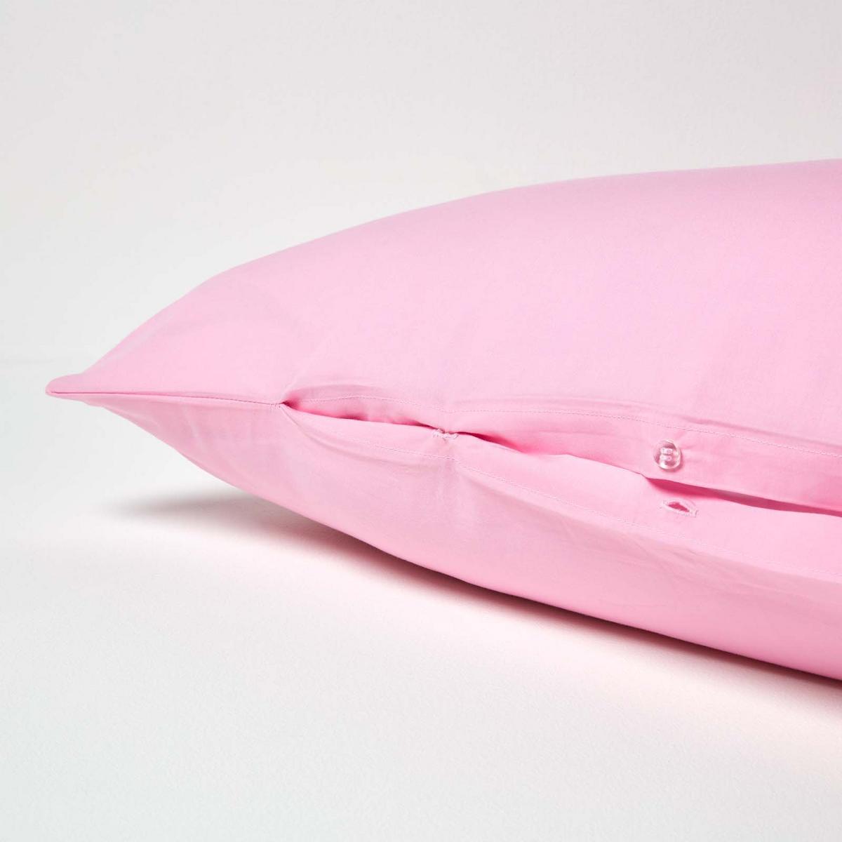 KISSENBEZUG für V-Form-Kissen, Perkal, Fadendichte 200 - Rosa, Textil (38/76cm) - Homescapes