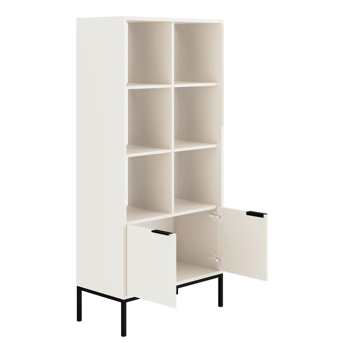 BÜCHERREGAL Seattle Weiß und Schwarz - Schwarz/Weiß, Holzwerkstoff (80/171.3/40cm) - Petits-meubles