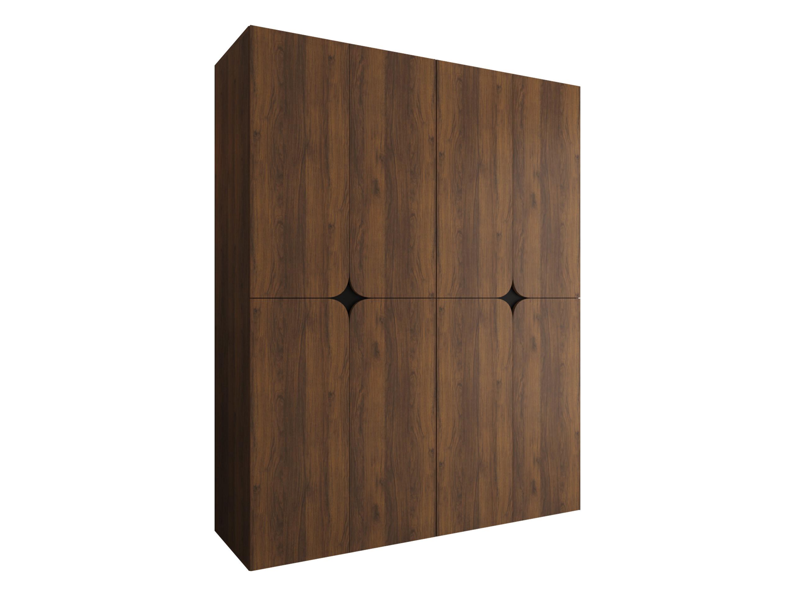 DREHTÜRENSCHRANK Espresso 160 cm - Nussbaumfarben/Schwarz, Holzwerkstoff/Kunststoff (160/203/50cm) - MIRJAN24