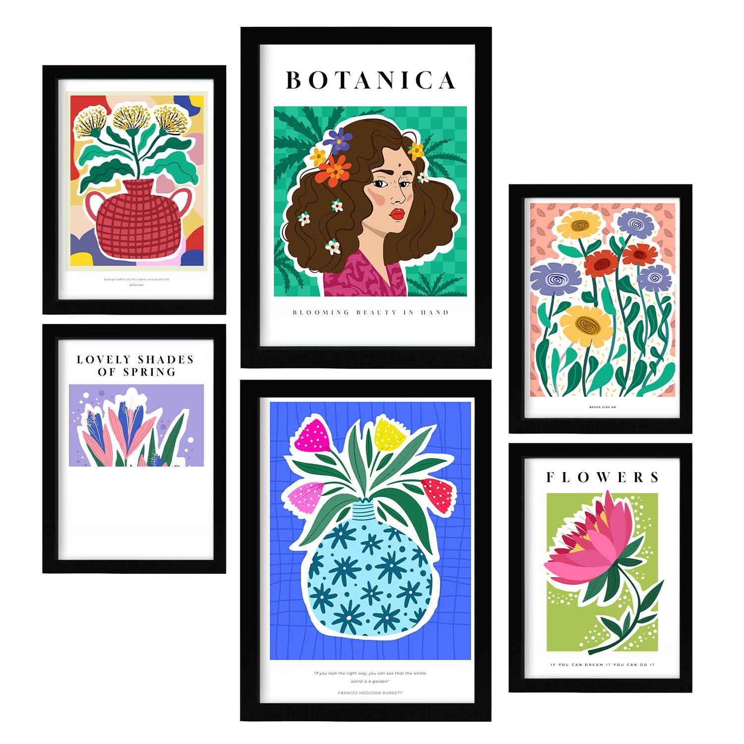 POSTER Set Mit 6 TraumA3 & A4 Schwarzer Rahmen - Schwarz, Papier (29/3cm) - Nacnic