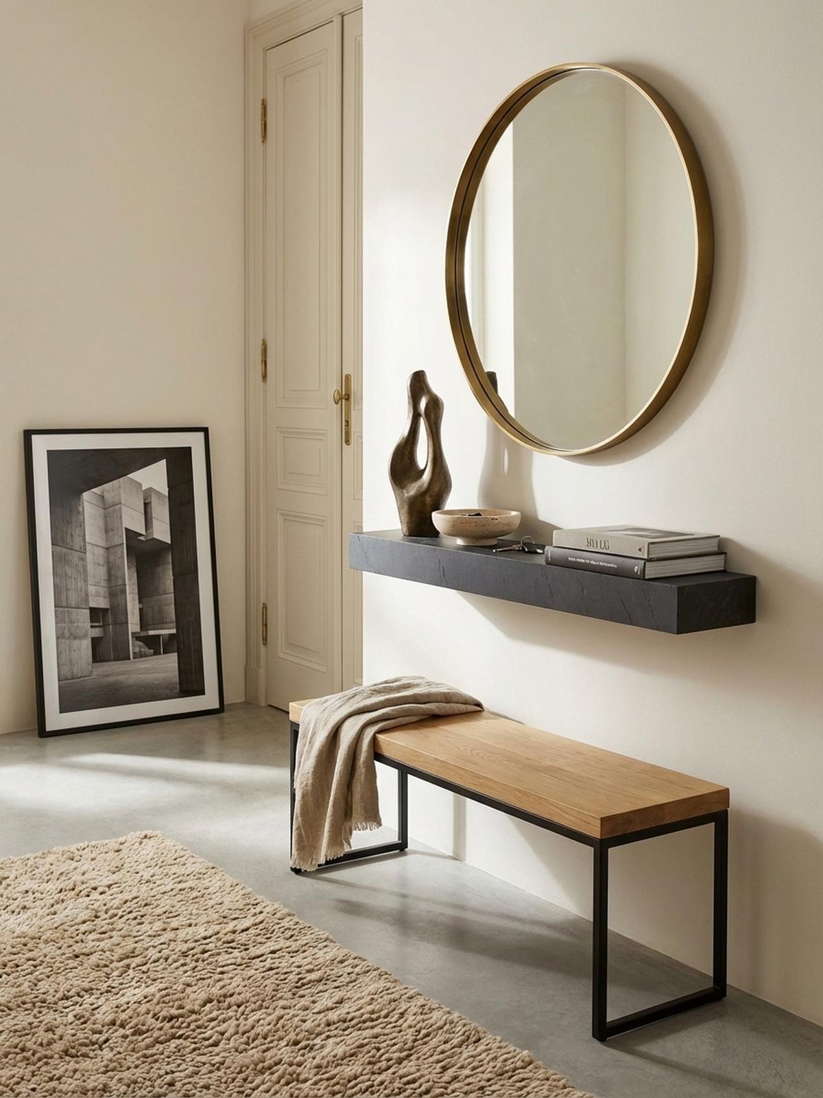 WANDREGAL Mango Massivholz Steinoptik Rechteckig Modern, Grau 120x20x10 cm - Grau, Holz (120/10/20cm) - KADIMA DESIGN
